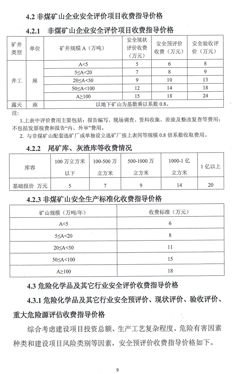 安全評(píng)價(jià)技術(shù)服務(wù)收費(fèi)標(biāo)準(zhǔn)(圖1)